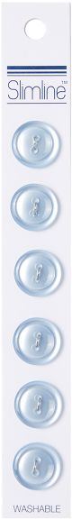 Slimline Buttons Series 1 Light Blue 2 Hole 9 16 inch 6 Per Pkg