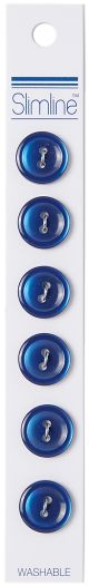 Slimline Buttons Series 1 Navy 2 Hole 9 16 inch 6 Per Pkg