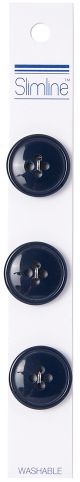 Slimline Buttons Series 1 Navy 4 Hole 3 Per 4 Inch 3 Per Pkg