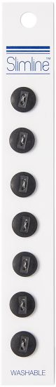 Slimline Buttons Series 1 Black 2 Hole 3per8 Inch 7 Per Pkg