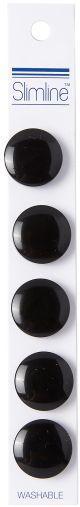 Slimline Buttons Series 1 Black Shank 3 4 inch 5 Per Pkg