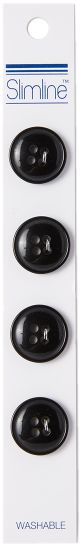 Slimline Buttons Series 1 Black 4 Hole 5 8 inch 4 Per Pkg