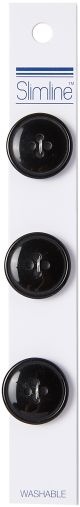 Slimline Buttons Series 1 Black 4 Hole 3 Per 4 Inch 3 Per Pkg