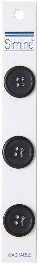 Slimline Buttons Series 1 Black 4 Hole 3 per 4 inch 3 Per Pkg