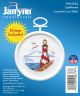 Janlynn Mini Counted Cross Stitch Kit 2.5 Inch Round Lighthouse 18 Count