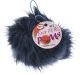 Faux Fur Pom With Loop Navy