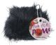 Faux Fur Pom With Loop Black
