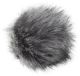 Faux Fur Pom With Loop Grey Wolf
