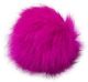 Faux Fur Pom With Loop Fuchsia Black