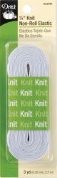 Dritz Non Roll Knit Elastic 1 4 inch X3yd White