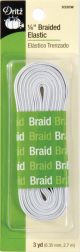 Dritz Braided Elastic 1 4 inch X3yd White