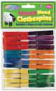 Wood ClothespinsColored 1.875inches 24 Per Pkg