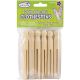 Wood DollPeg Clothespins RoundNatural 4.25inches 6 Per Pkg