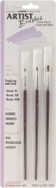 Red Sable Artist Brush Set3 Per Pkg