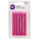 Birthday Candles 3 Inch 12 Per Pkg Pink WperWhite Dots