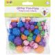 Glitter Pom Poms Variety Pack 75 Per Pkg Assorted