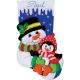 Design Works Felt Stocking Applique Kit 18 Inch Long Snowman and Penguin
