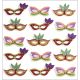 Jolees Cabochon Dimensional Repeat Stickers Mardi Gras Masks