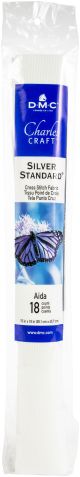 Charles Craft Silver Label Aida 18 Count 15 Inch X18 Inch Soft Tube White