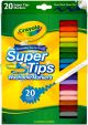 Crayola Super Tips Washable Markers Assorted Colors 20 Per Pkg