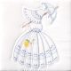 Jack Dempsey Stamped White Quilt Blocks 18Inch X18Inch 6 Per Pkg Parasol Lady