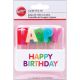 Candle Pick Set 3 inch Happy Birthday Rainbow 13 Per Pkg