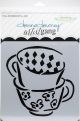 Donna Downey Artist Gang Stencils 8 Inch X8 Inch Tea For Two