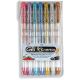 Gel Xtreme Metallic Pens .7mm 7 Per Pkg Blue Green Gold Pink Silver Purple 