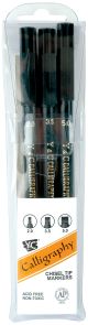 Calligraphy Chisel Tip Markers 3 Per Pkg Black