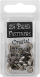 Creative Impressions Metal Paper Fasteners 10mm 25 Per Pkg Screw Heads Pewter
