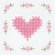 Jack Dempsey Stamped White Quilt Blocks 9 Inch X9 Inch 12 Per Pkg Chicken Scratch Hearts