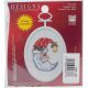 Janlynn Mini Counted Cross Stitch Kit 2.75 inch Oval Celestial Santa 18 Count