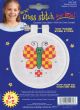 Janlynn Kid Stitch Mini Counted Cross Stitch Kit 3inches RoundChecky Butterfly 14 Count