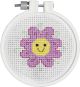 Janlynn Kid Stitch Mini Counted Cross Stitch Kit 3 inch Round Flower Power 11 Count