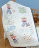 Jack Dempsey Stamped White Quilt Crib Top 40 Inch X60 Inch Little Boys