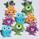 Eyelet Outlet Shape Brads 12 Per Pkg Monsters