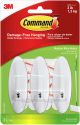 Command Medium Wire Hooks 3 Per Pkg White 3 Hooks And 4 Strips