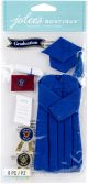JoleeS Le Grande Dimensional Stickers Graduation Cap and Gown Blue