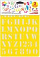 Stencil Mania Stencils 7 inch X10 inch 3 Per Pkg Fonts 1 inch 