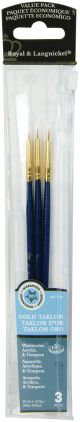 Gold Taklon Value Pack Brush Set3 Per Pkg