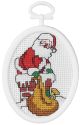 Janlynn Mini Counted Cross Stitch Kit 2.75 inch Oval Down The Chimney 18 Count
