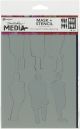 Dina Wakley Media Stencils Masks 6 inch X9 inch Funky Silhouettes