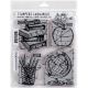 Tim Holtz Cling Stamps 7 Inch X8.5 Inch Schoolhouse Bluepri