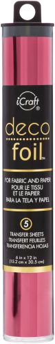Deco Foil Transfer Sheets 6 inch X12 inch 5 Per Pkg Wild Cherry