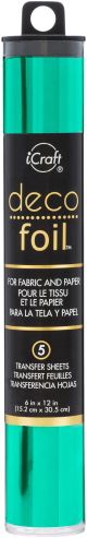 Deco Foil Transfer Sheets 6Inch X12Inch 5 Per Pkg Jade