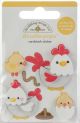 Doodlebug Doodle Pops 3D Stickers Hen And Chicks