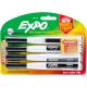 Expo Magnetic Dry Erase Fine Marker With Eraser 4 Per Pkg Black
