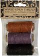 Lineco Waxed Linen 5 Ply Thread 3 Per Pkg Lavender Orange Gold Black 20yd Each