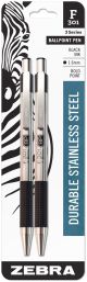 F 301 Stainless Steel Ballpoint Pen 1.6mm 2 Per Pkg Black