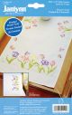 Janlynn Stamped Embroidery Dresser Scarf 14 Inch X35 Inch Tulip Garden